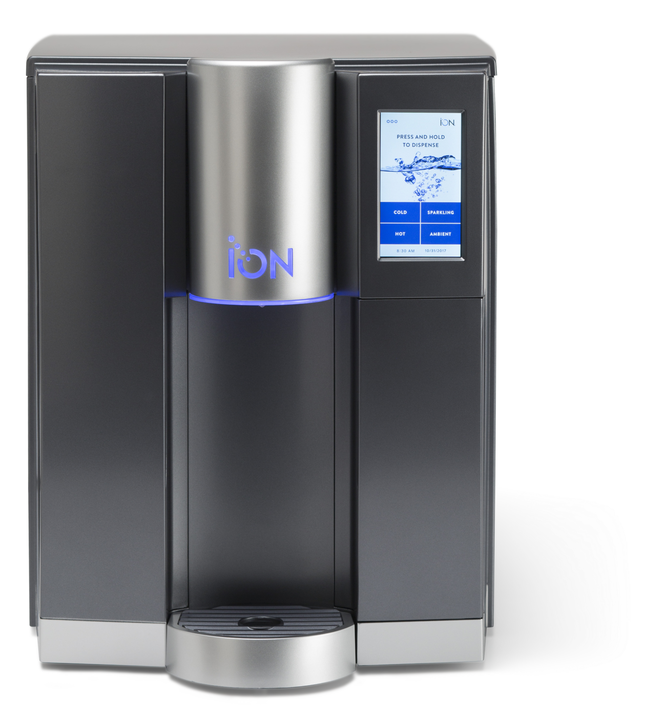 ION M vesiautomaatti kylmä- hiilihappo-, haalea- ja kuumavesi jalustalla, tummanharmaa