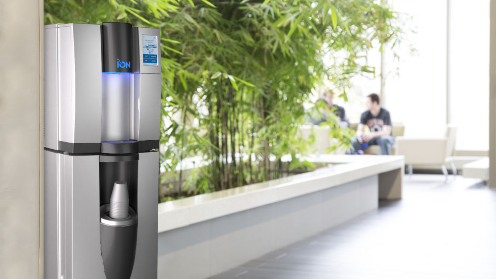 ION M vesiautomaatti kylmä- hiilihappo-, haalea- ja kuumavesi jalustalla