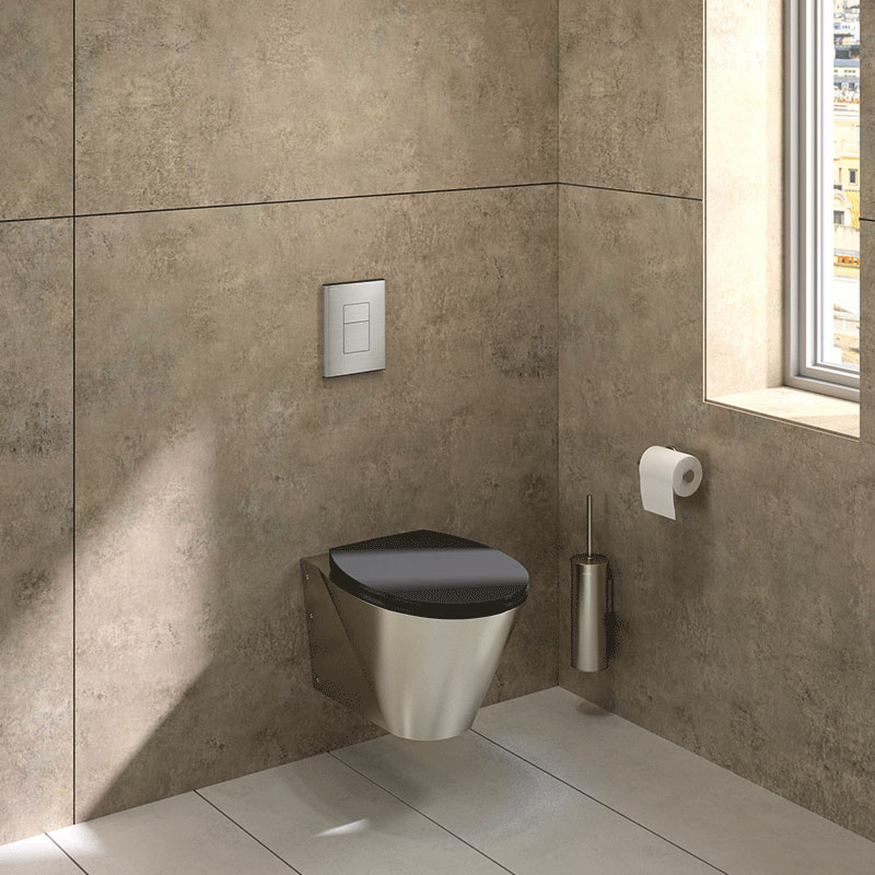 Delabie S21 P floor standing WC set, with time flow frame set and lid