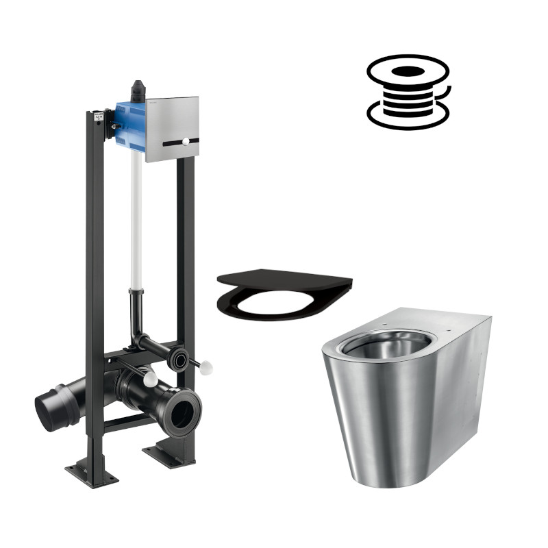 Delabie S21 P floor standing WC set, electric frame set and lid