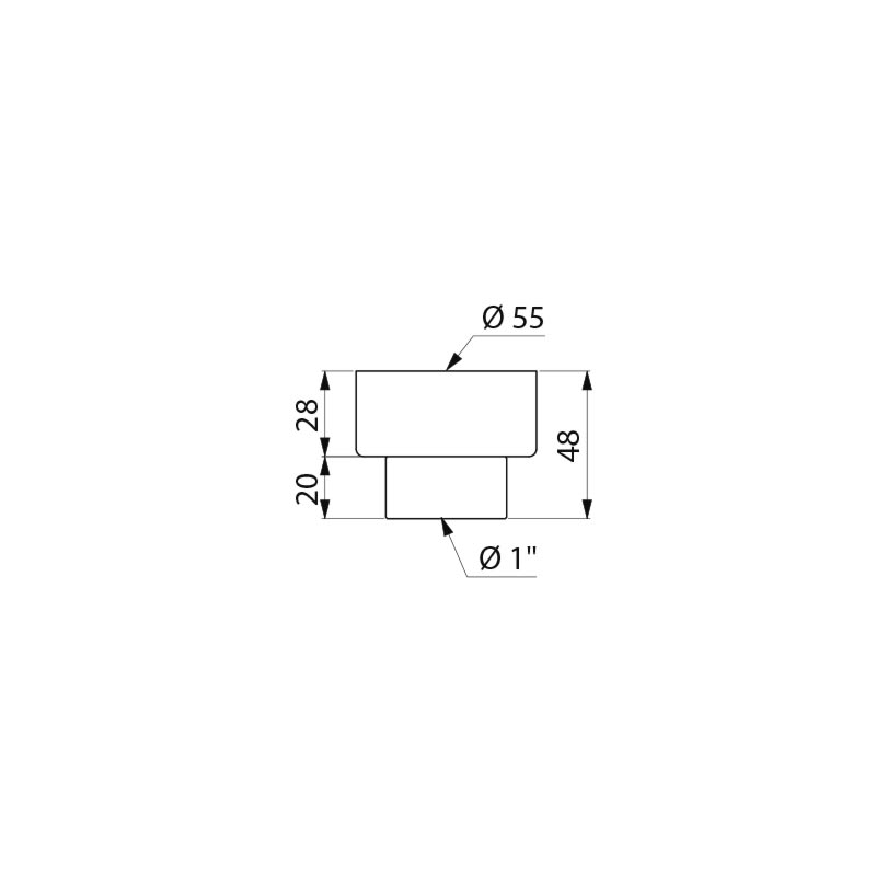 Inlet socket union for squat WC Ø55 (ex-15185 560000)