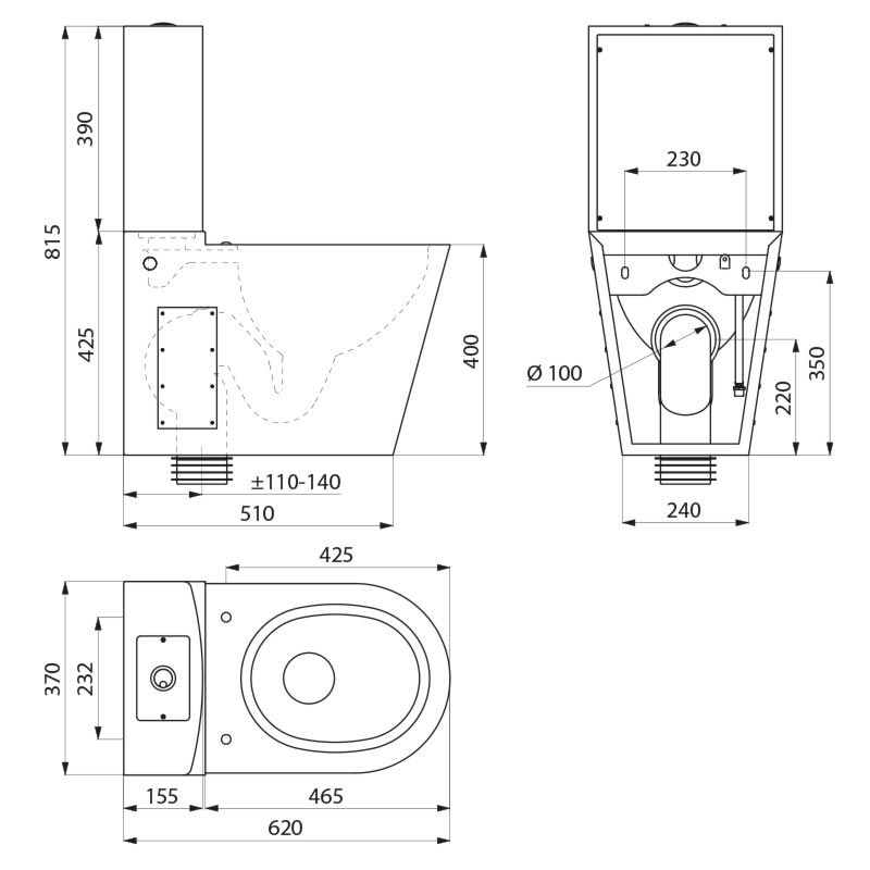 Delabie MONOBLOCO S21 WC, matte black