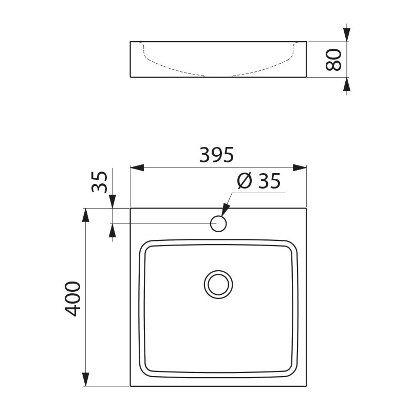 UNITO basin, tap hole 304 satin stainless 