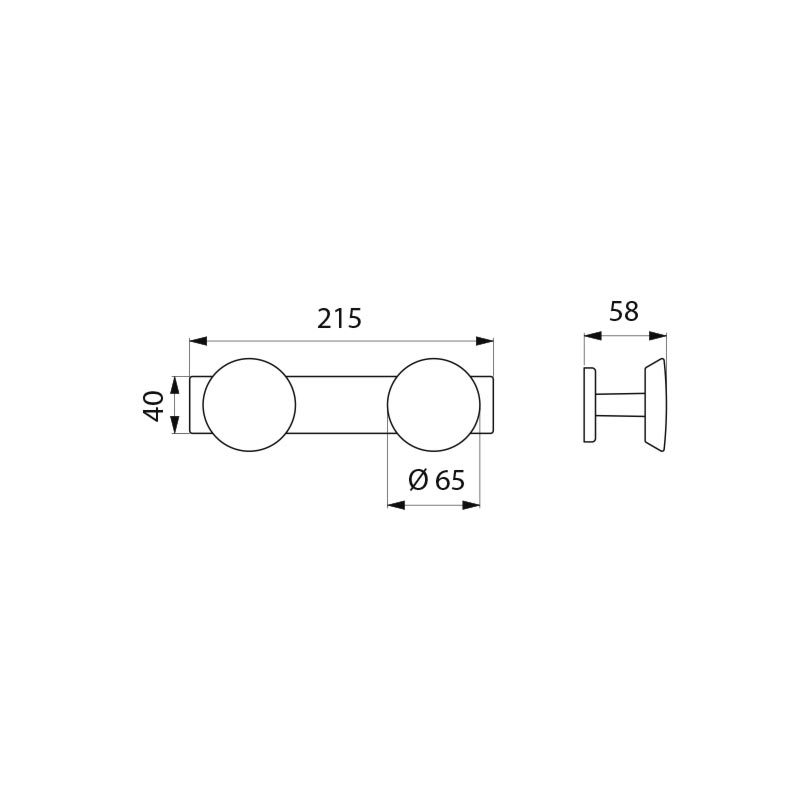 Robe hook x 2 hooks stainless steel and metal l white epoxy