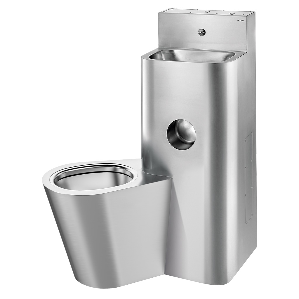 Delabie Combi KOMPACT WC with cistern + wash basin, floor-mountung