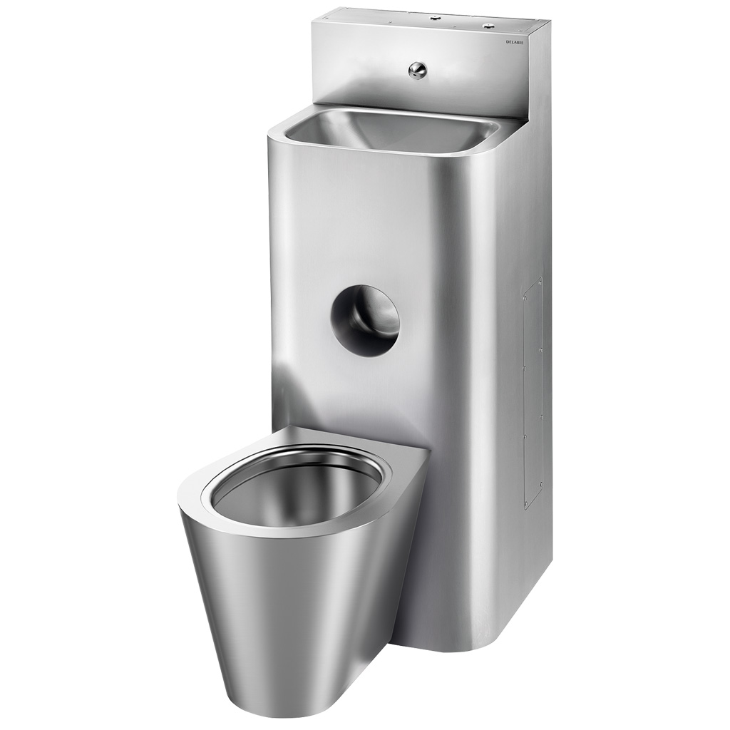 Delabie Combi KOMPACT WC with cistern + wash basin, floor-mounting