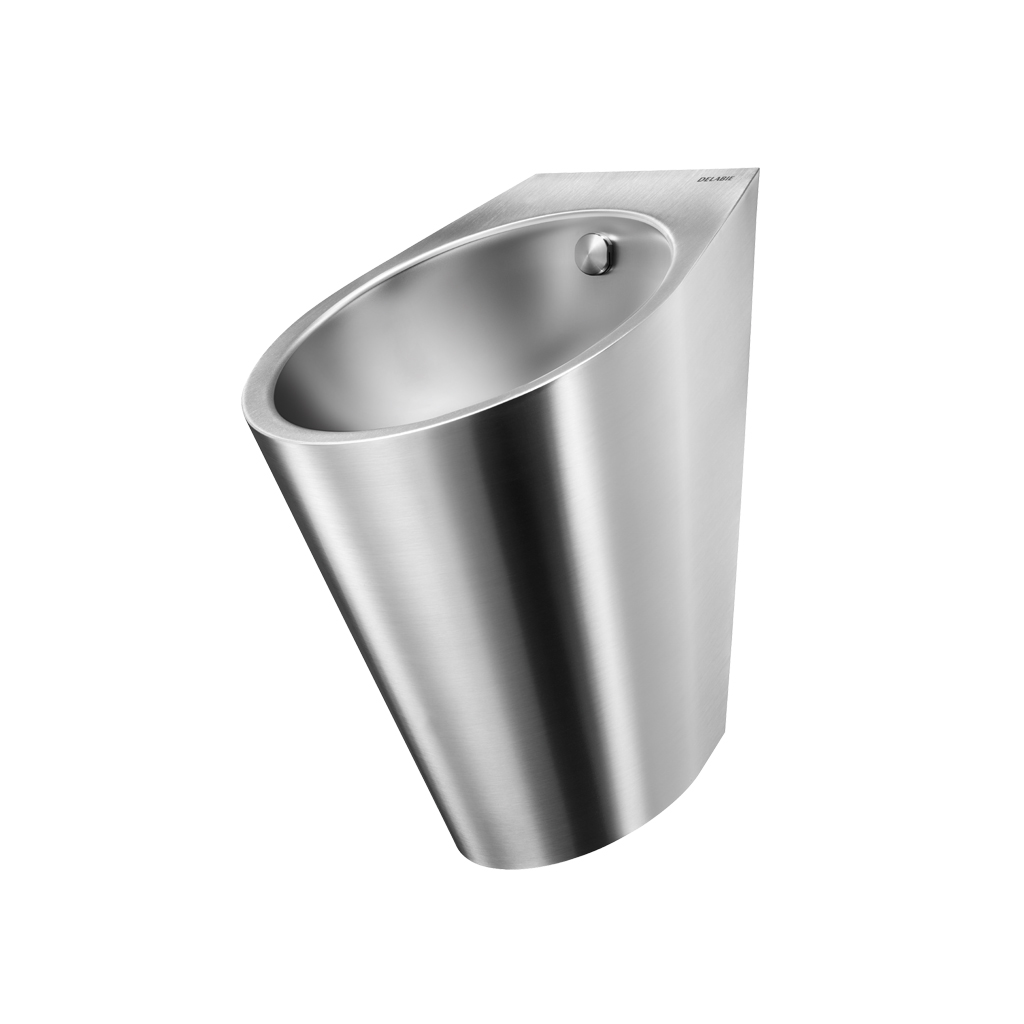 Delabie FINO wall mtd urinal set, Stainless steel satin, mains suply