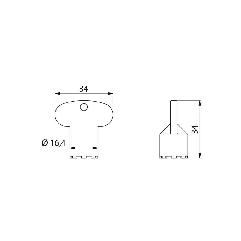 Key for flow straightener removal, aerator, b biosafe M16.5/100