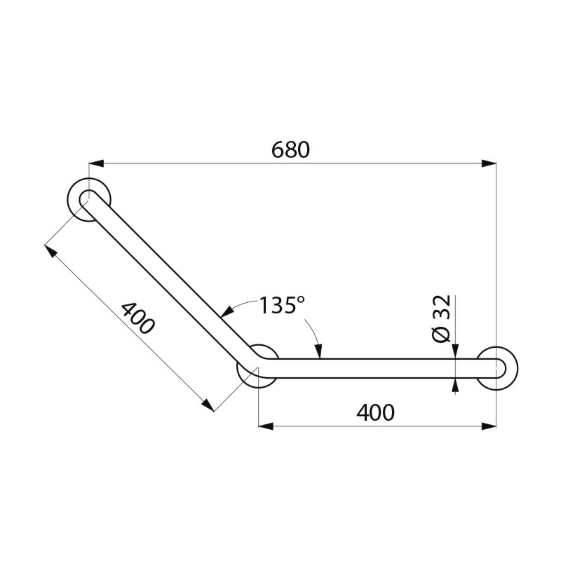 Delabie BASIC RST 135, Ø32 mm, 400x400 mm, kolme kiinnityspistettä