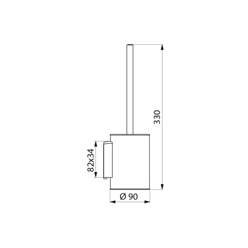 WC brush set wall mtd without lid metallised anth. st steel