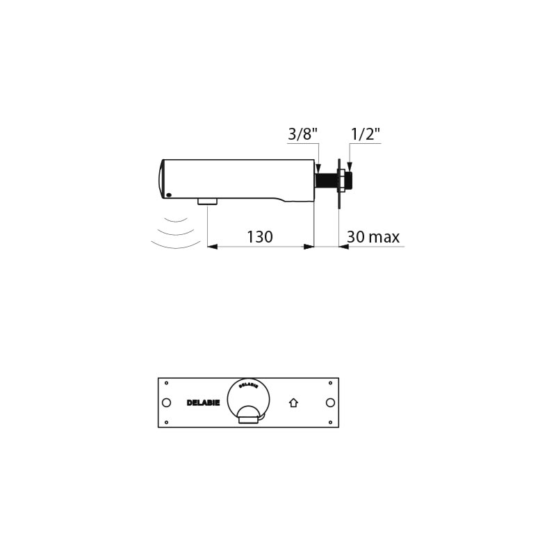 Delabie TEMPOMATIC 4 pesuallashana, 6V patteri, 130mm, seiniin