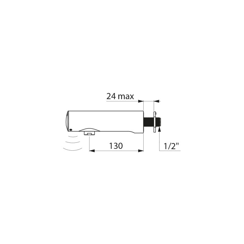 Delabie TEMPOMATIC 4 pesuallashana, 6V patteri, 130mm, paneeleihin 1-24mm