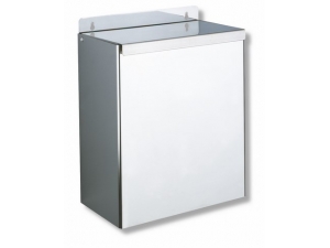 Wall mounted rectangular bin with cover 13L p pol st steel