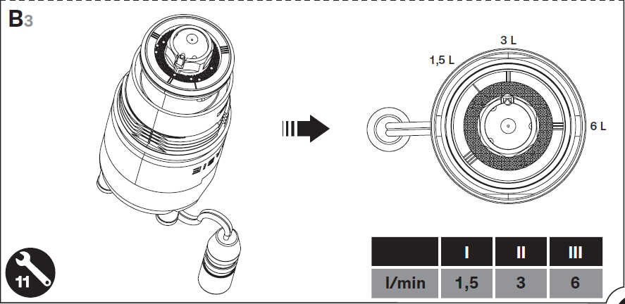 Solenoid valve 6V with flow rate adjustor for TEMPOMATIC 4