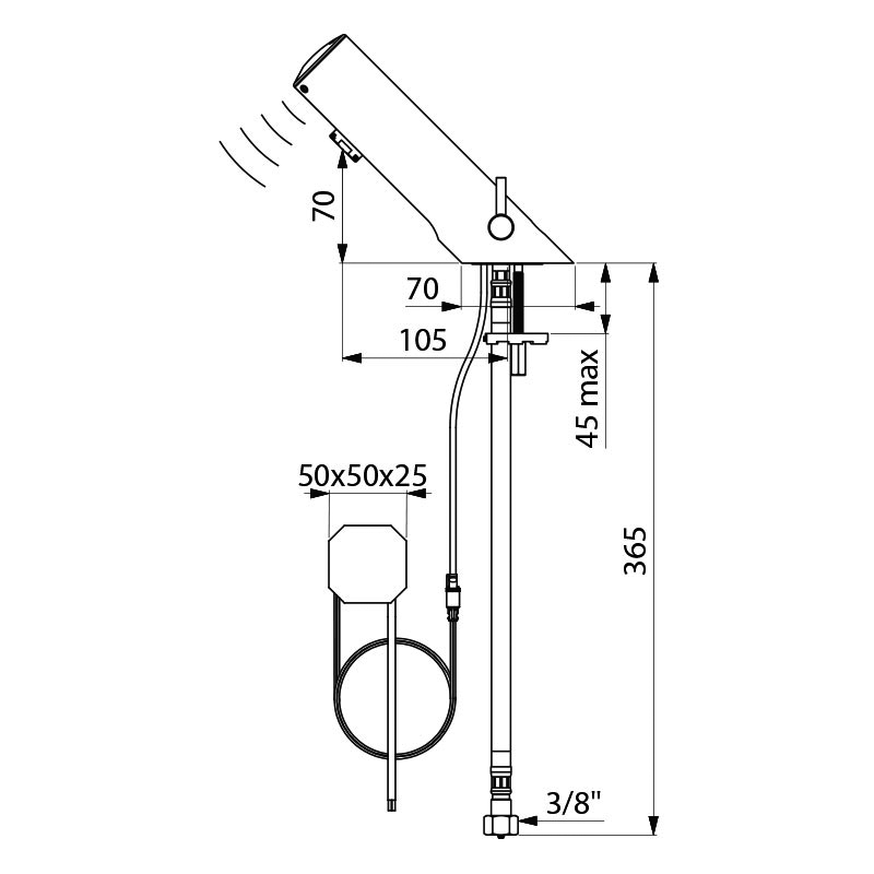 Delabie TEMPOMATIC 4 MIX, pesuallashana, verkkovirta 230/6V