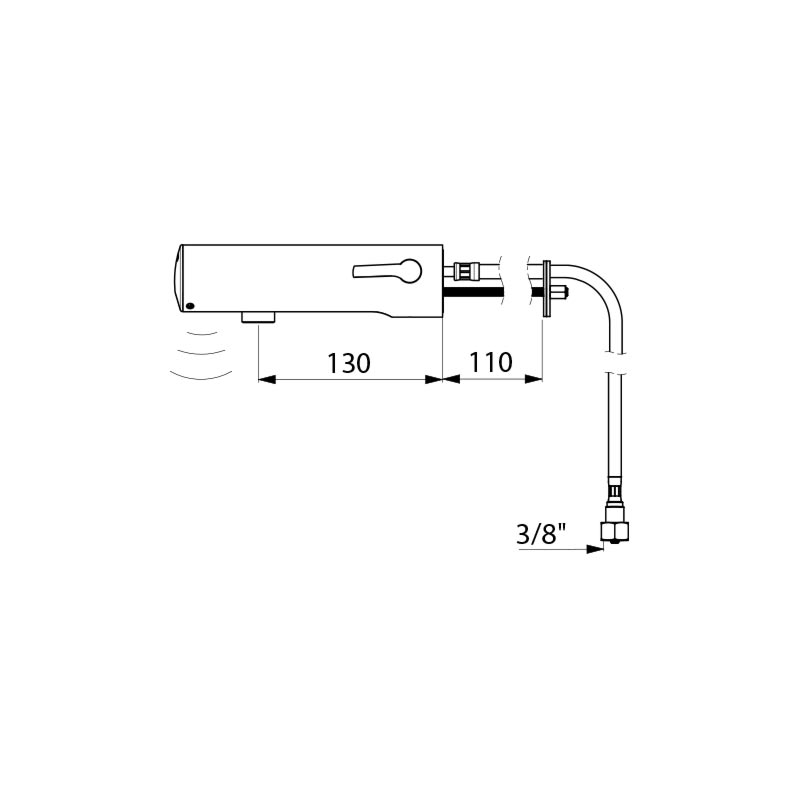 Delabie TEMPOMATIC 4 MIX, pesuallashana, 6V patteri, 130mm, max 110mm seiniin