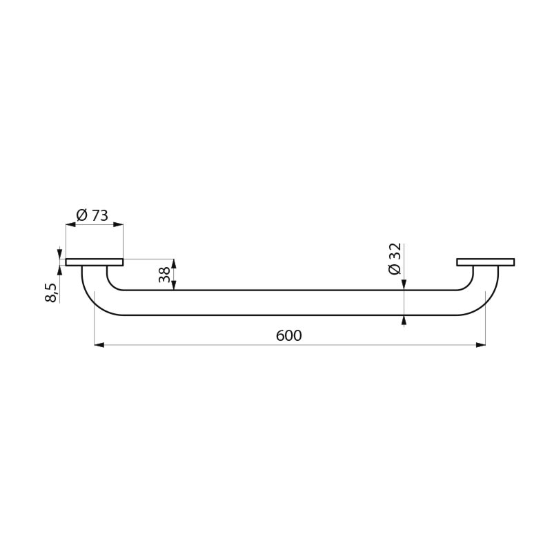 Delabie tukitanko Ø32 nylon, valkoinen 600 mm 