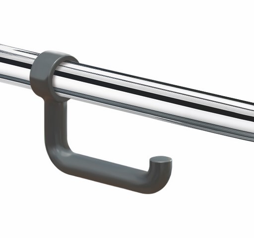 Toilet roll holder for bars Ø32-34 grey Nylon 