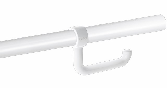 Toilet roll holder for bars Ø32-34 white Nylo on