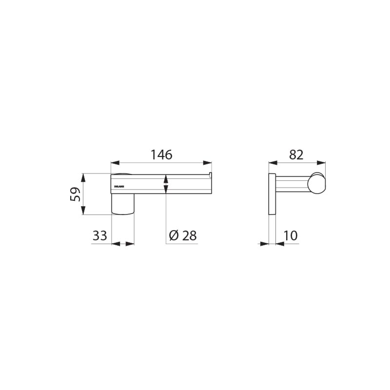 Wall-mtd toilet roll holder for Be-Line bar matte white