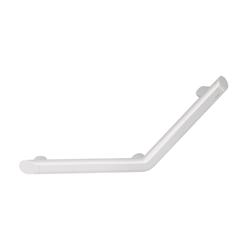 Be-Line grab bar 135° Ø35 220xx220 3 fix pts white aluminium