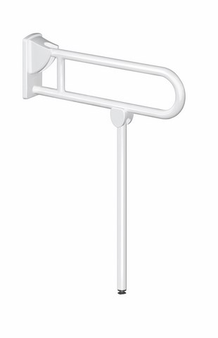 Drop-down rail with leg Ø32 L650 white Nylon 