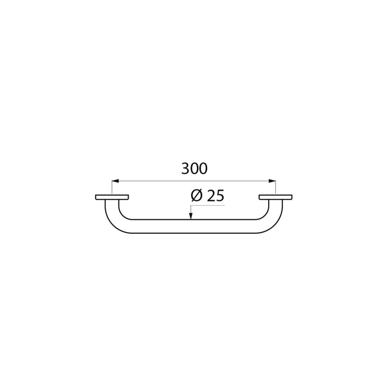 ECO grab bar Ø25 L300 polished stainless steel