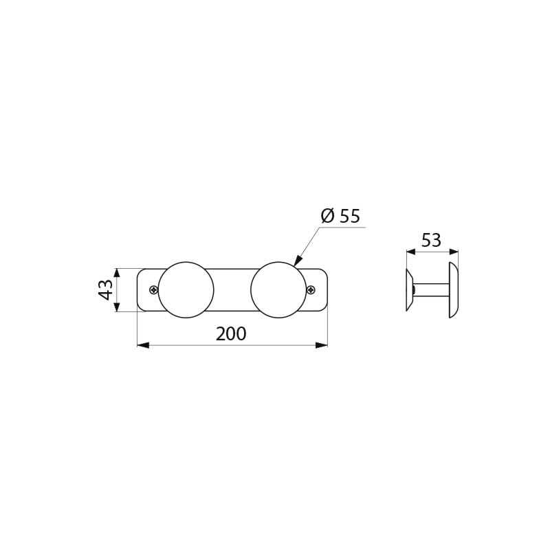 Delabie Hypereco robe hook x 2 hooks polished 304 staainless steel