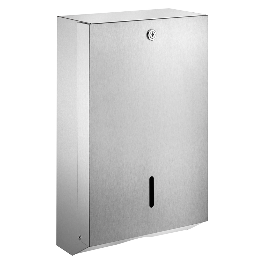 Folded paper towel dispenser stainless steel satin finish