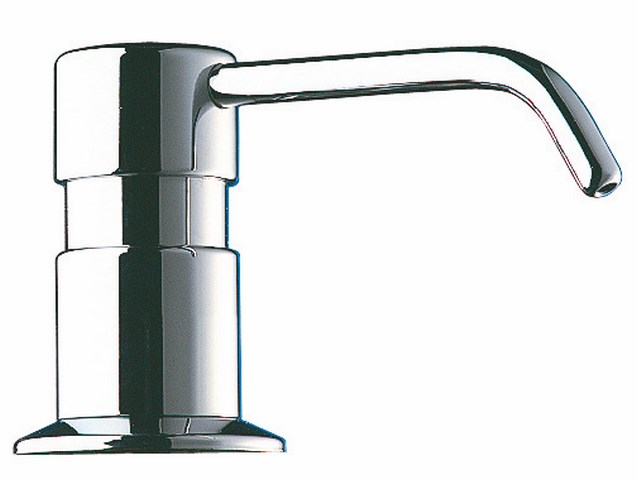 Soap dispenser curved spout, tube L1200, chro omed brass