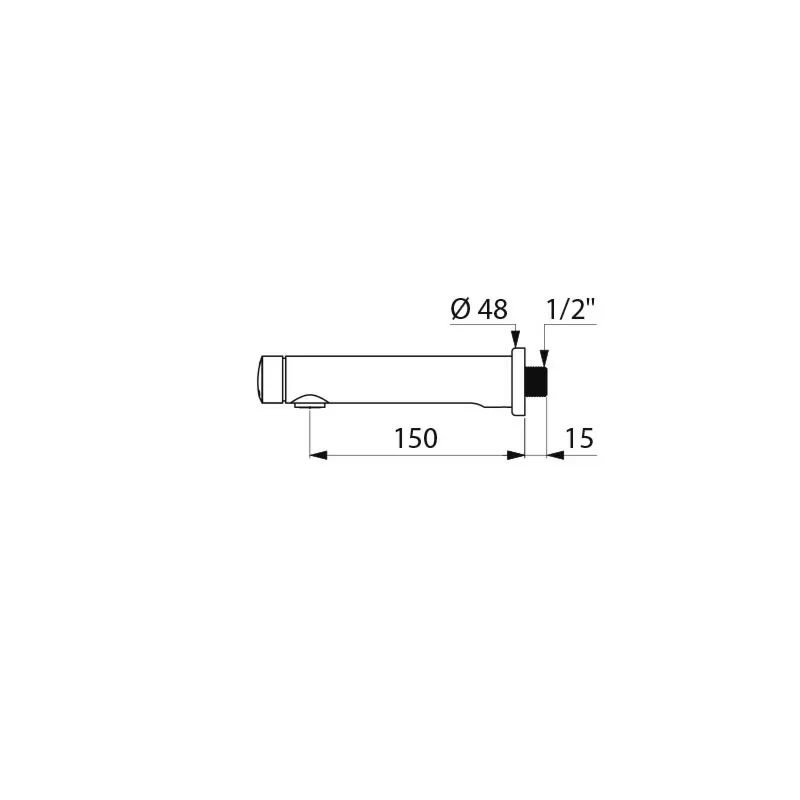 Delabie TEMPOSOFT 2 wall mtd basin tap M1/2 inch L110 ~ 7 sec time flow