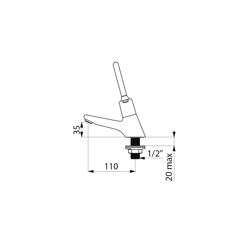 TEMPOSTOP lever operated basin tap M1/2 