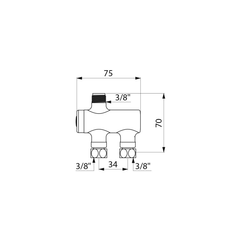 AQVA self closing bidee set, including mixing valve, chrome