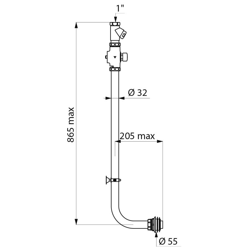 TEMPOCHASSE WC exp valve kit 1 1/4 inch ~7s inline stopcock