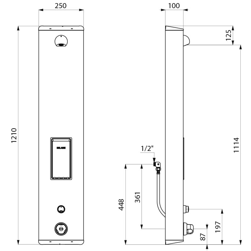 Delabie SECURITHERM kevyen kosketuksen XL 30, takakytkentä RST