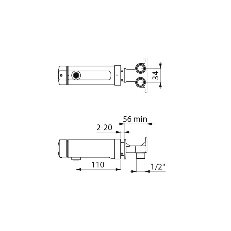 Delabie TEMPOMIX 3 itsesulkeutuva pesuallashana, 7sek, 110mm