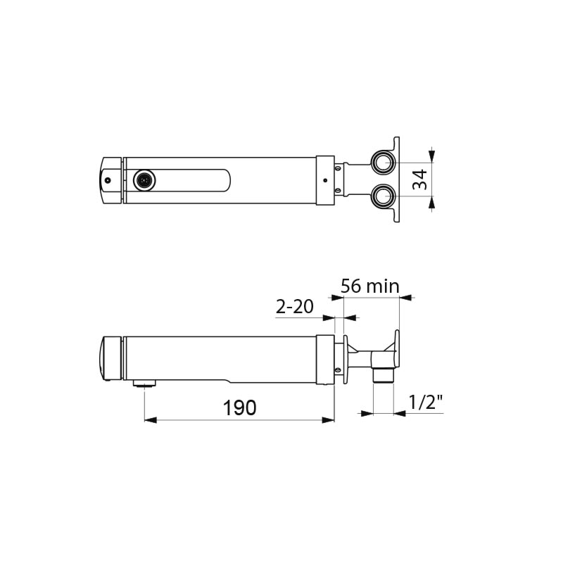 Delabie TEMPOMIX 3 itsesulkeutuva pesuallashana, 7sek, 190mm