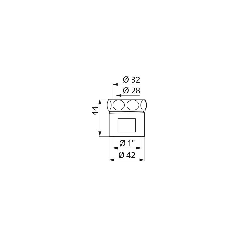 Inlet socket union for squat WC Ø28/32 