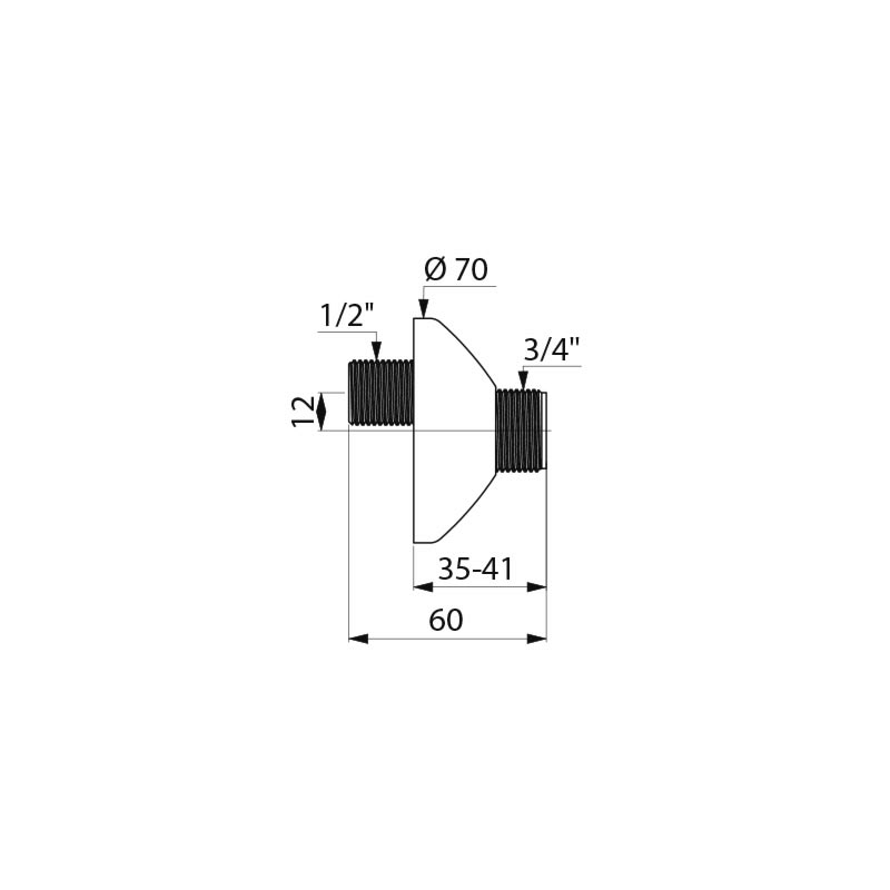 2 x S union M1/2 inch M3/4 inch with cover 