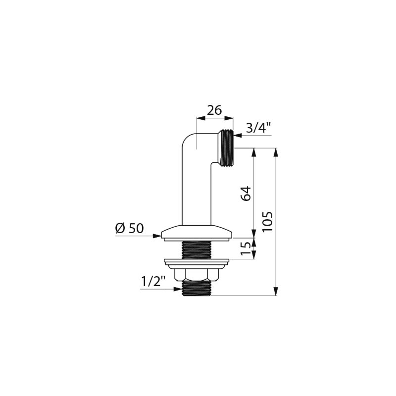 Delabie tasoliitin M1/2-M3/4, 2kpl pakkaus