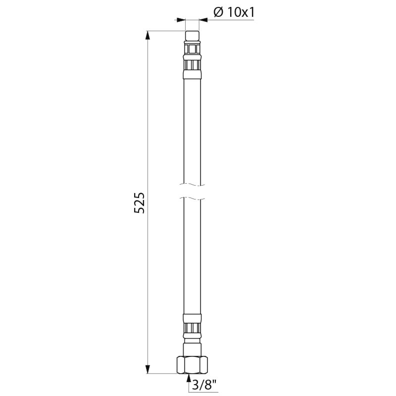 Delabie  PEX asennusletku hanoille, 2 kpl, 10 mm,  F3/8, 525 mm