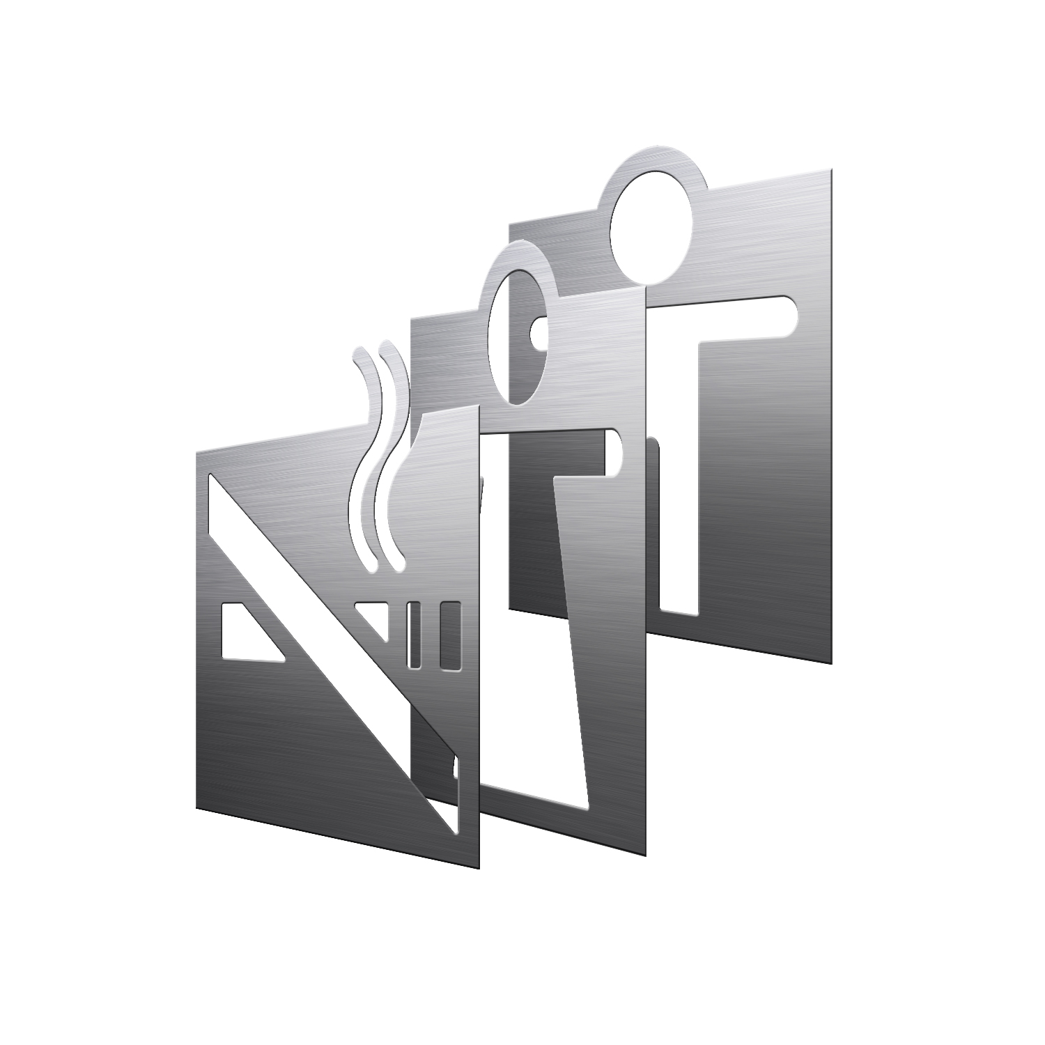 Stainless pictograms smoking area brushed finish